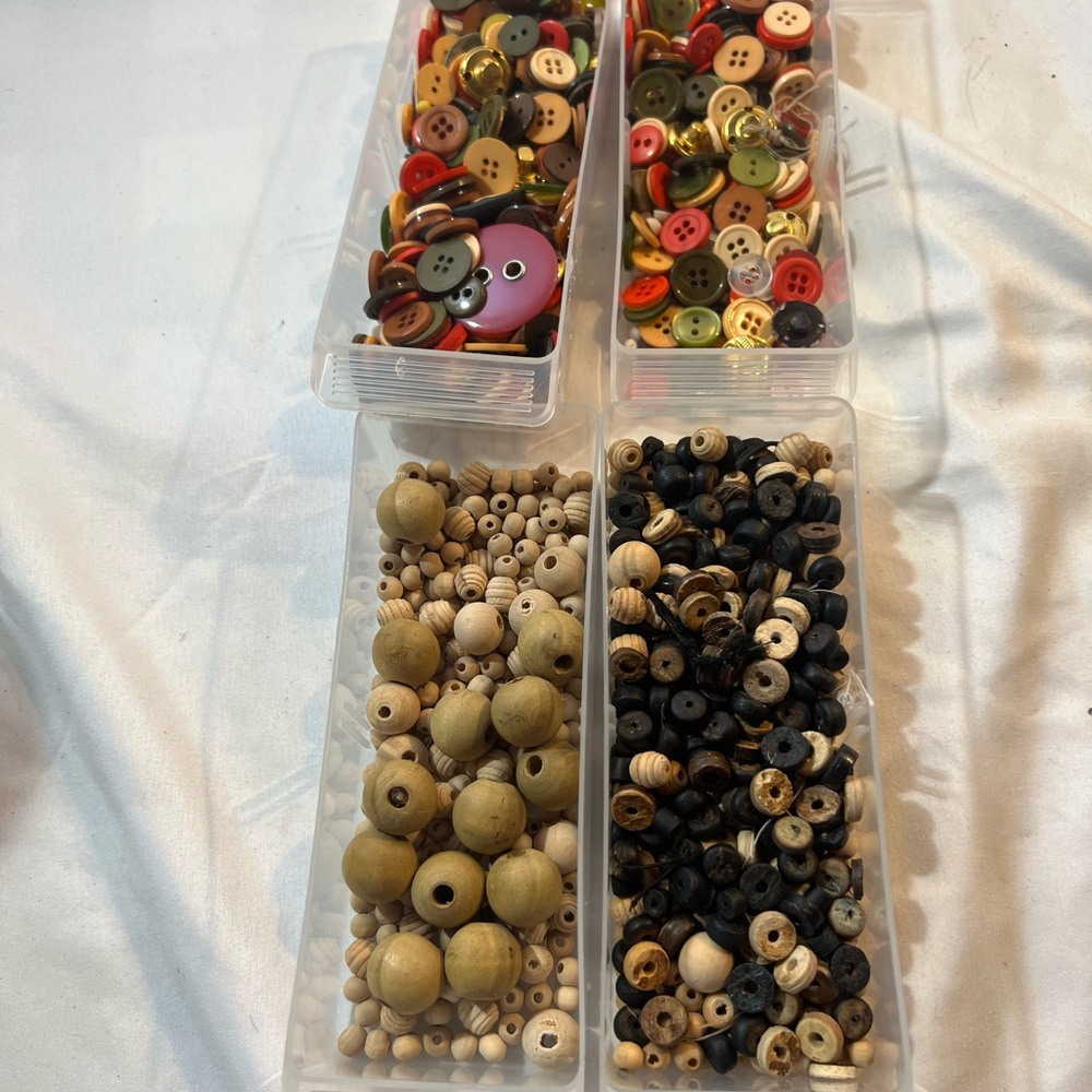 Assorted Colorful Buttons and Beads